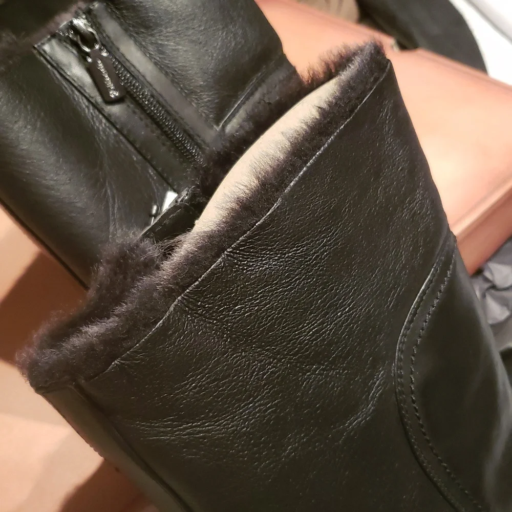 Blondo NEW Fabrizia Waterproof Tall Riding Boots Genuine Shearling Lamb Leather - Picture 11 of 17